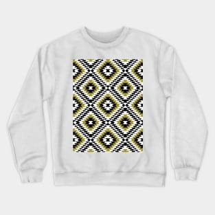 Aztec Diamond Symbol Gold BW Pattern Crewneck Sweatshirt